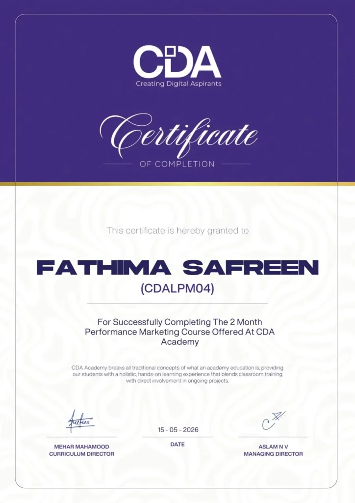 CDA Certificate